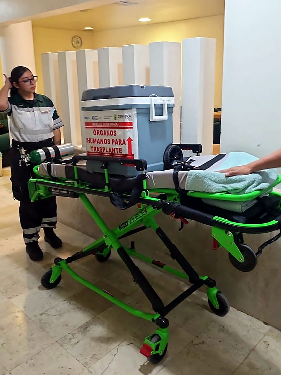 Aeronave preparada para un traslado aéreo de órganos